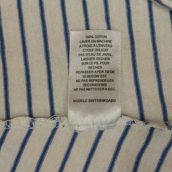 Guess Jeans Blue & White Cold Shoulder T Shirt M - Picture 7 of 10